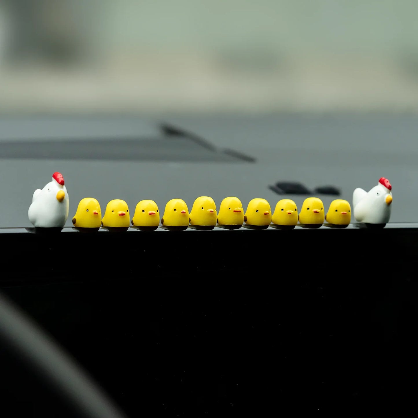 Cute mini chicken car dashboard decorations