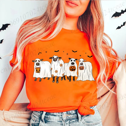 Cow Halloween Print Women's T-Shirt