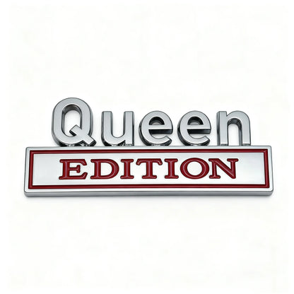1/2PC QUEEN EDITION 3D Metal Chrome Car Styling Decals Sticker