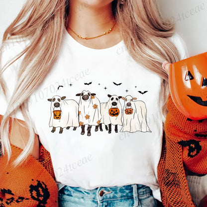 Cow Halloween Print Women's T-Shirt