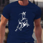 100% pure cotton men's horse print T-shirt