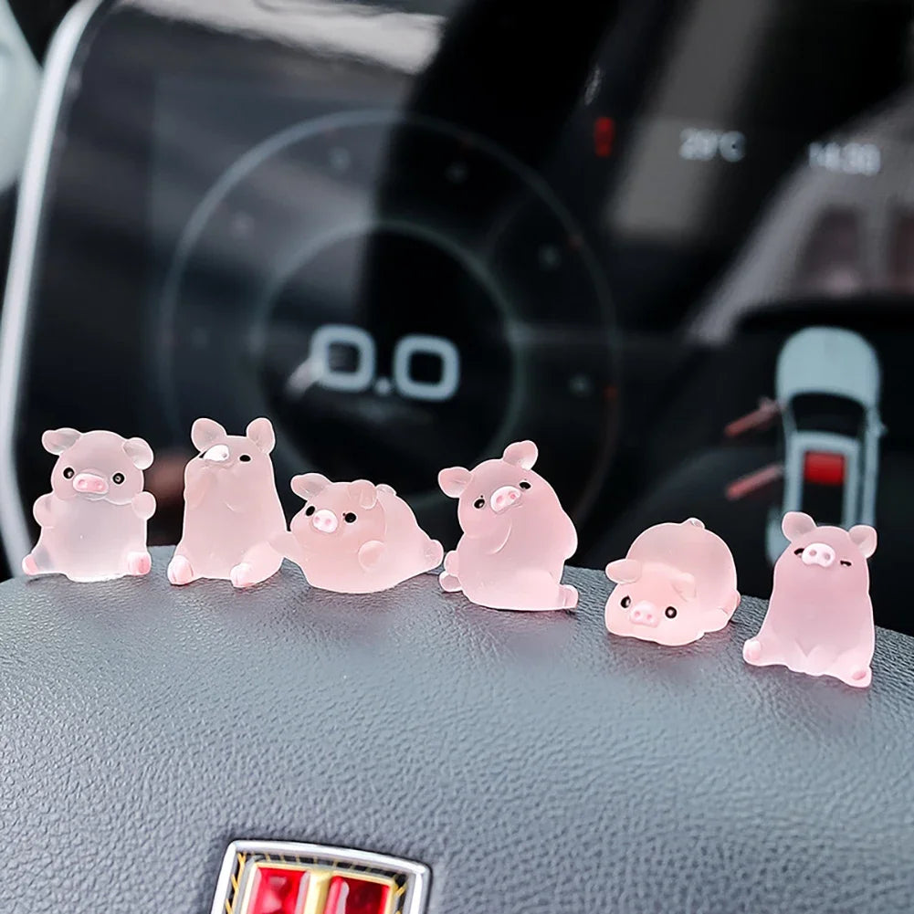 Car Center Console Resin Pink Pig Ornaments