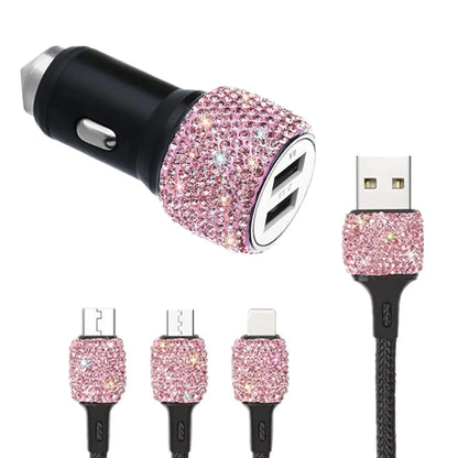 New Bling USB Car Charger 5V 2.1A Dual Port Fast Adapter