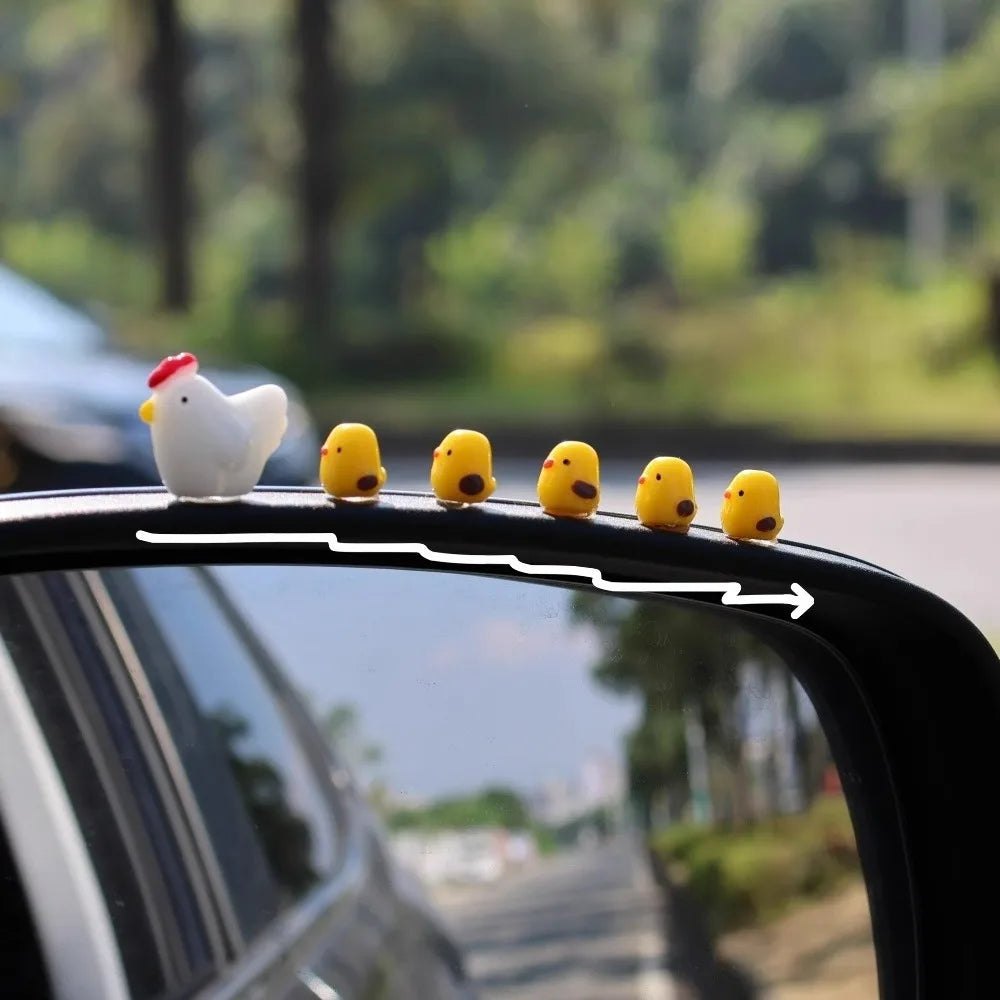 Cute mini chicken car dashboard decorations