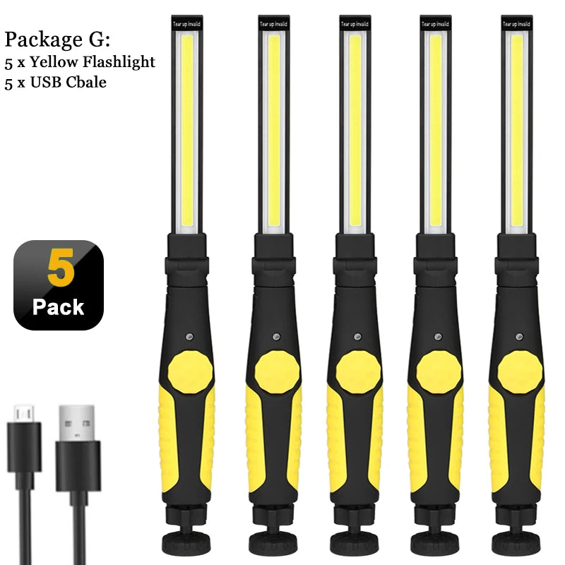 LED Work Folding Flashlight with Magnetic Base