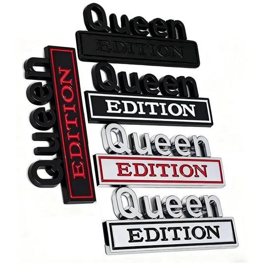 1/2PC QUEEN EDITION 3D Metal Chrome Car Styling Decals Sticker