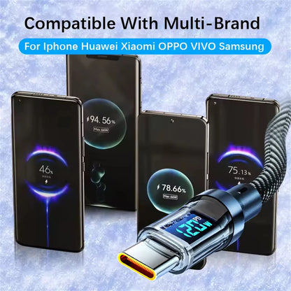 Super Fast Charging Cable, Real-time Digital Display