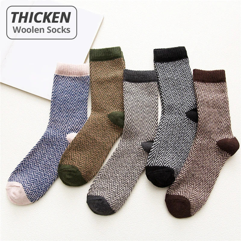 5 Pairs Deluxe Winter Men's Socks