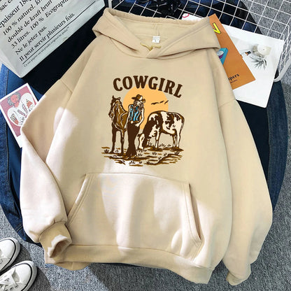 The Cowgirl And Her Cow & Horse Hoodie