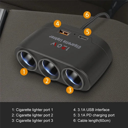 3 in 1 USB Type C Socket