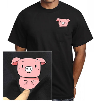 Cute Pocket Piggy T-Shirts For Men & Woman