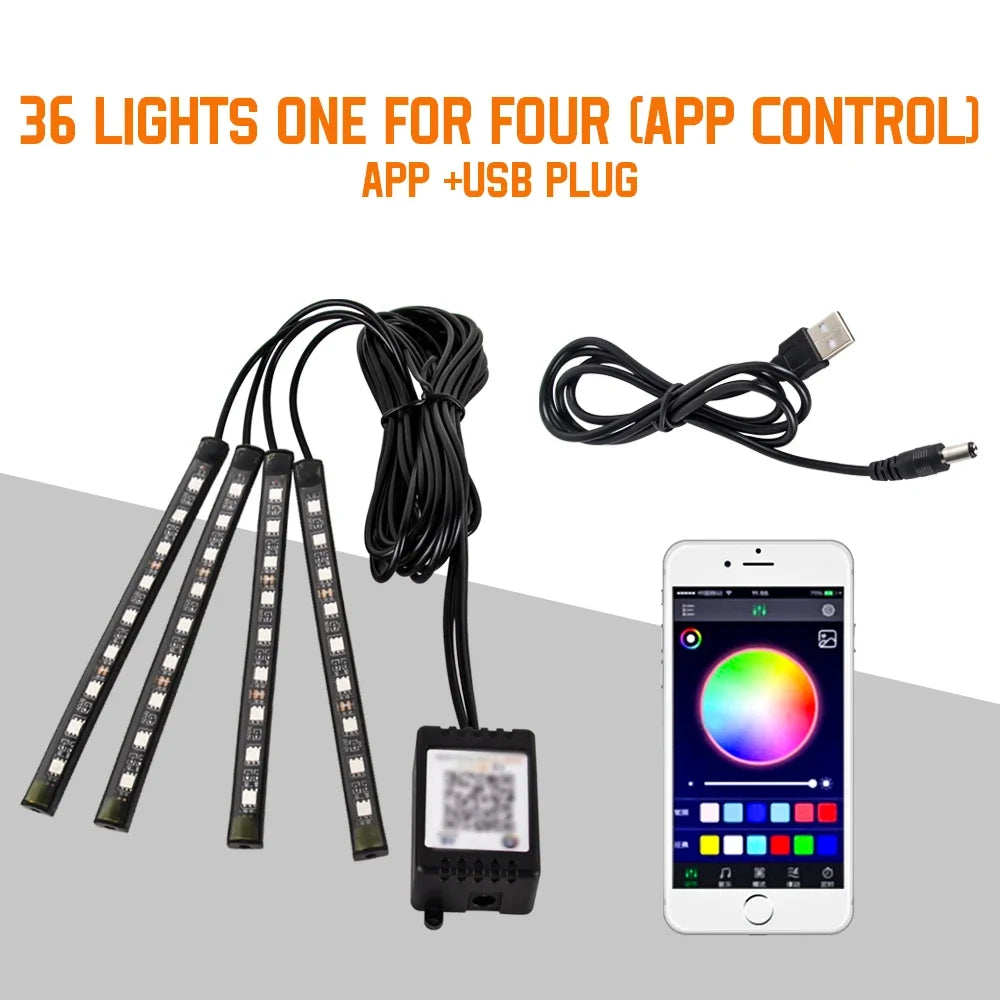 Neon LED Car Interior Foot lights