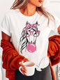 Horse Print Crew Neck T-shirt
