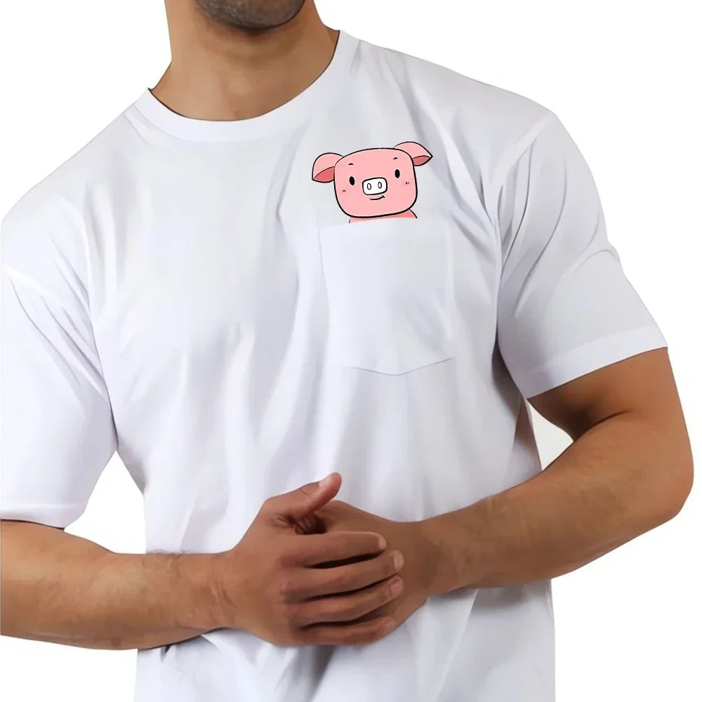 Cute Pocket Piggy T-Shirts For Men & Woman
