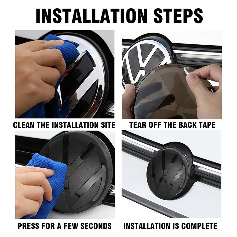 Front Grill, Rear Trunk Emblem Lid For VW Vehicles