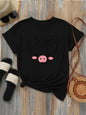 Women's Cute Piggy Face T-shirt