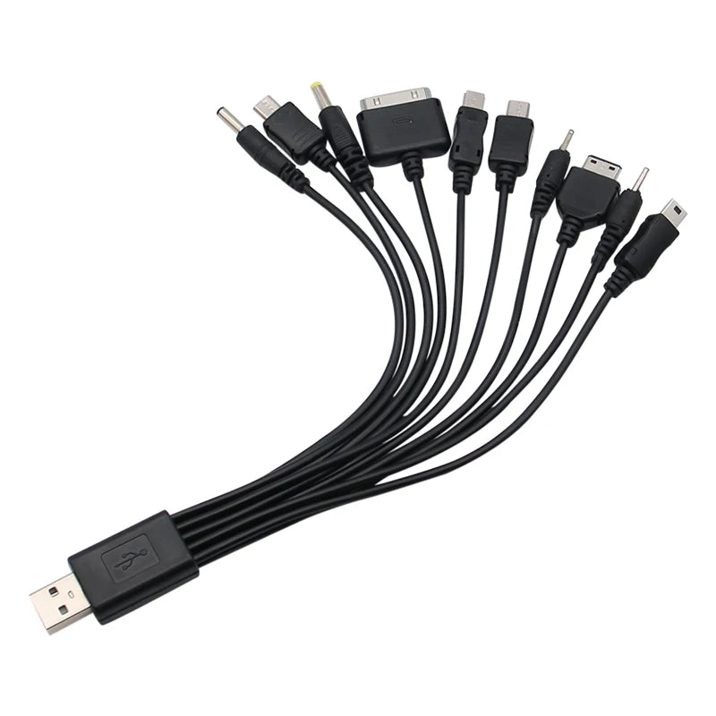 10In1 Multi-ports USB Cable, Universal Phone Charging Cable