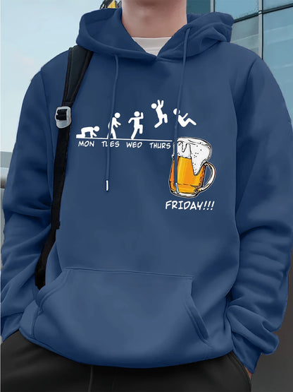 Friday Beer Lover Printed Hoodie