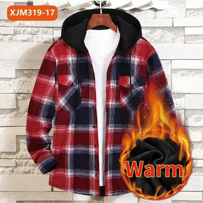Thickened Flannel Plaid Hoodie