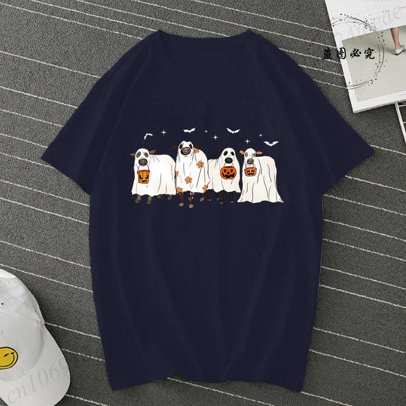 Cow Halloween Print Women's T-Shirt