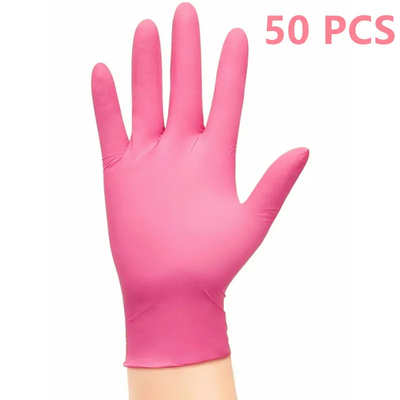 20/50/100PCS Pink Nitrile Gloves Disposable Gloves