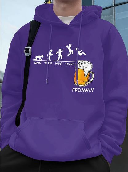 Friday Beer Lover Printed Hoodie