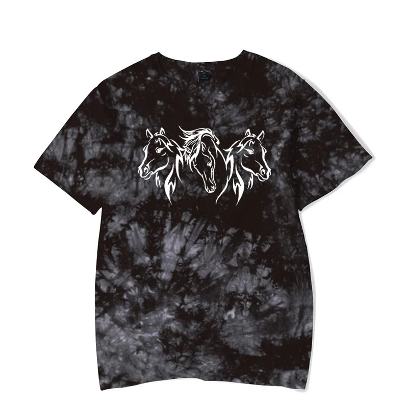 Water Horse Print T-Shirts