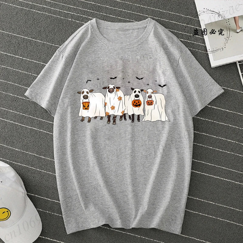 Cow Halloween Print Women's T-Shirt