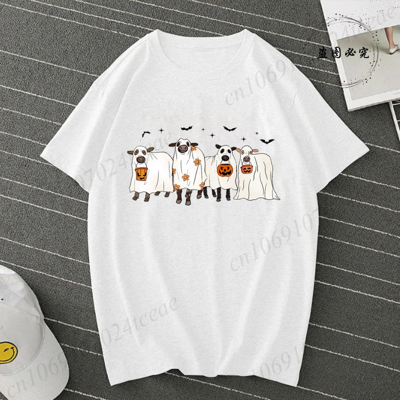Cow Halloween Print Women's T-Shirt