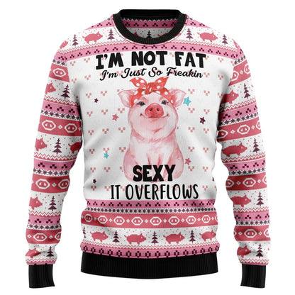 Cute Pig Graphic Christmas Sweater