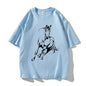 Running Horse Pattern Printed T-shirt