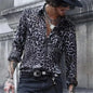 Men's luxury leopard single-button shirt