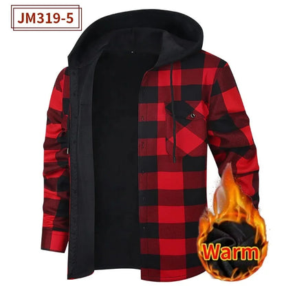 Thickened Flannel Plaid Hoodie