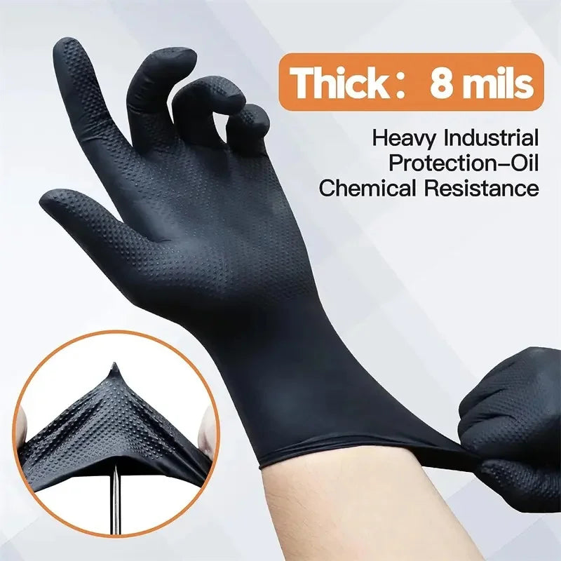8Mil Black Nitrile Gloves