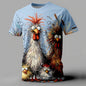 Goofy Chicken T Shirt,  Frazzled Chicken Print Design