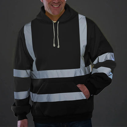 Men's Fleece Lined Reflective Outdoor Hoodie