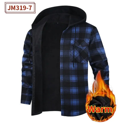 Thickened Flannel Plaid Hoodie