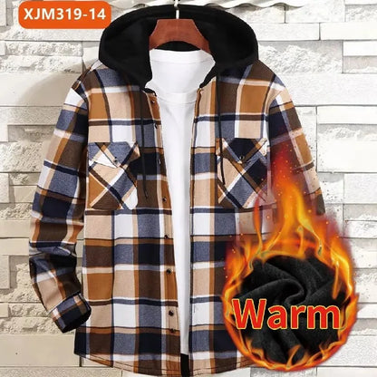 Thickened Flannel Plaid Hoodie