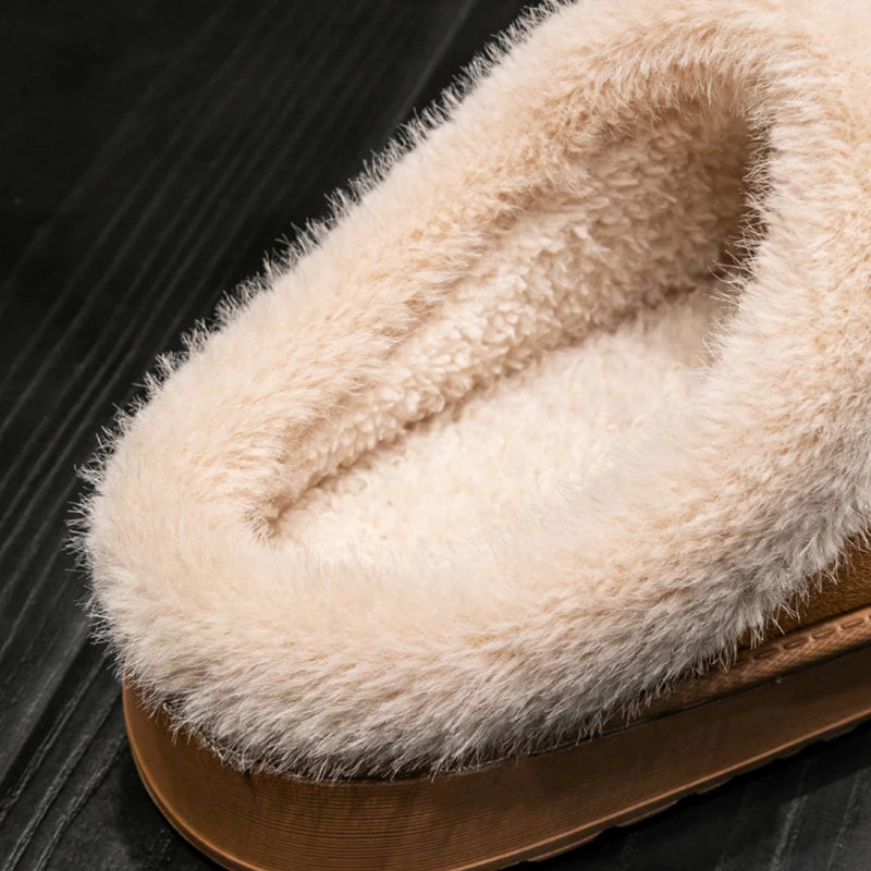 New Fluffy Winter Slippers with Thick Sole for Indoors