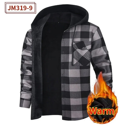 Thickened Flannel Plaid Hoodie