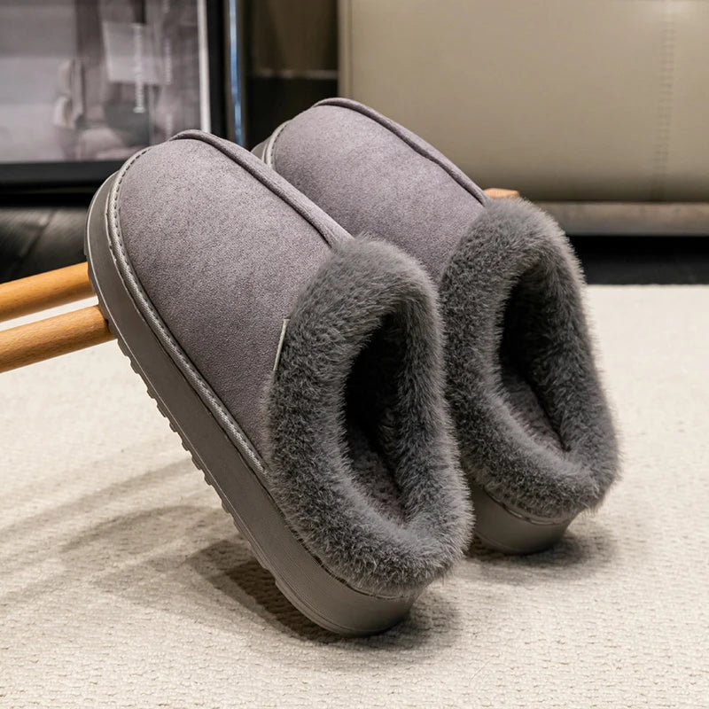 New Fluffy Winter Slippers with Thick Sole for Indoors