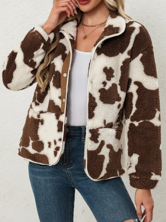 half-button sheepskin jacket