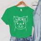 Cute Cartoon Pig Print Women's Summer T Shirt