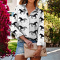 Women's 3D Horse Print Full-Body Long Sleeve Shirt