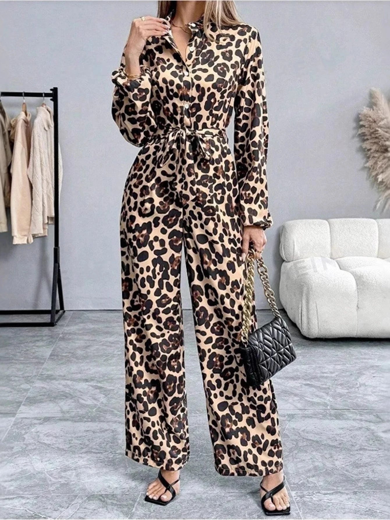 Women's Leopard Print Jumpsuit