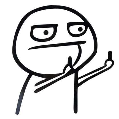 Middle Finger Styling Decals Car Sticker.