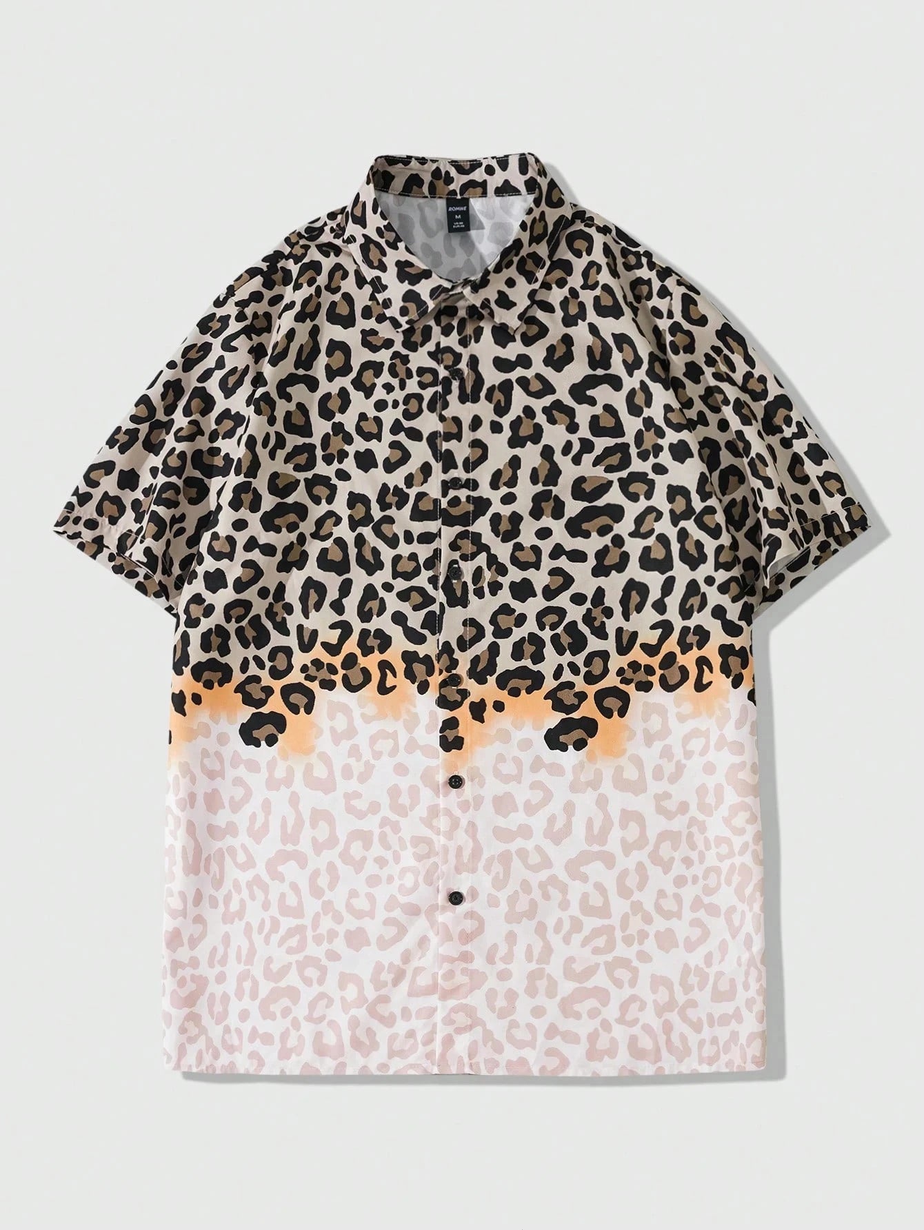 Leopard Pattern Print Men's Button Up Shirt