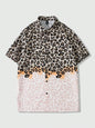 Summer Beach Leopard Pattern Print Men's Button Up Shirt