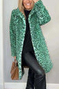 Fashionable Leopard Print Plush Mid-Length Jacket