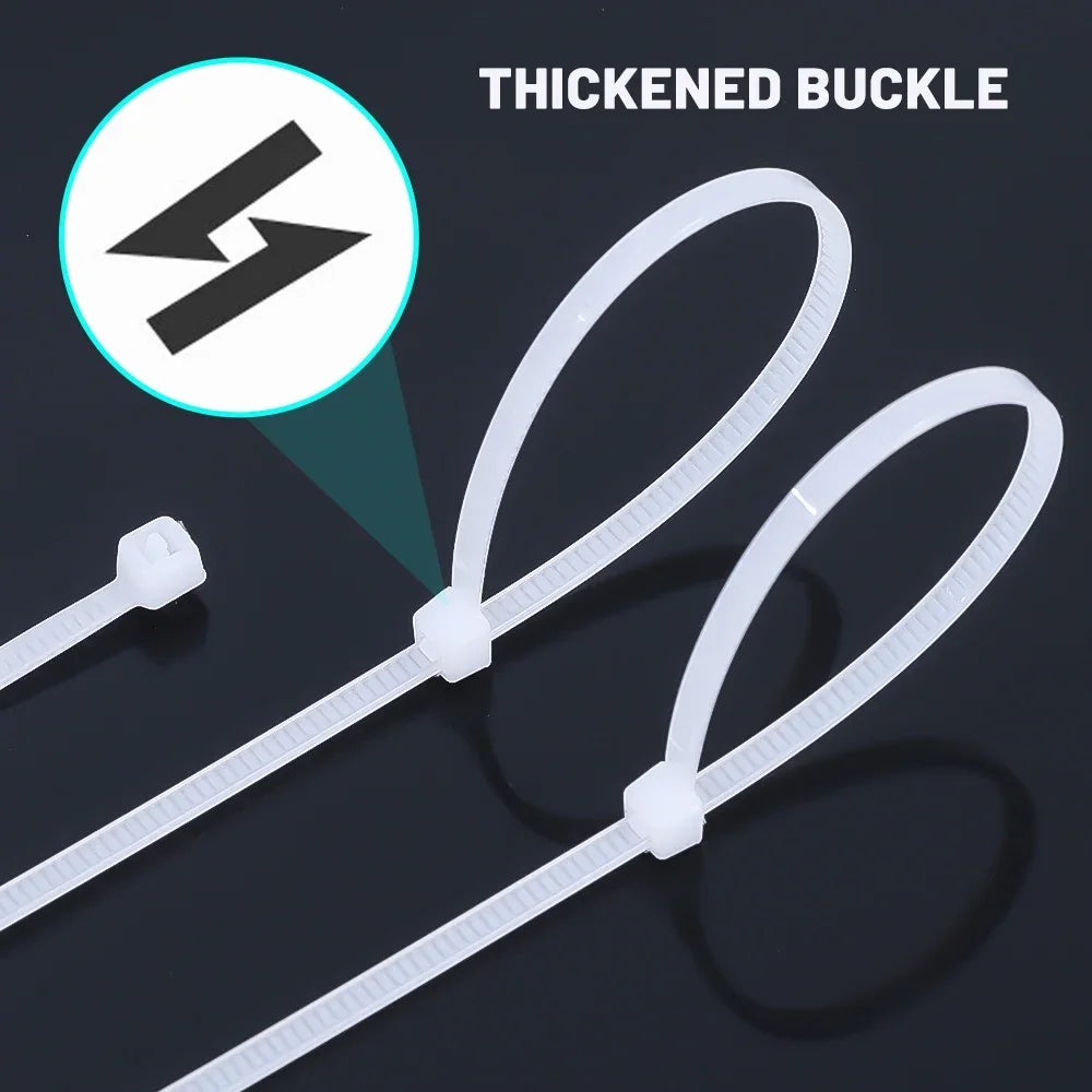 1000/100Pcs Nylon Cable Ties